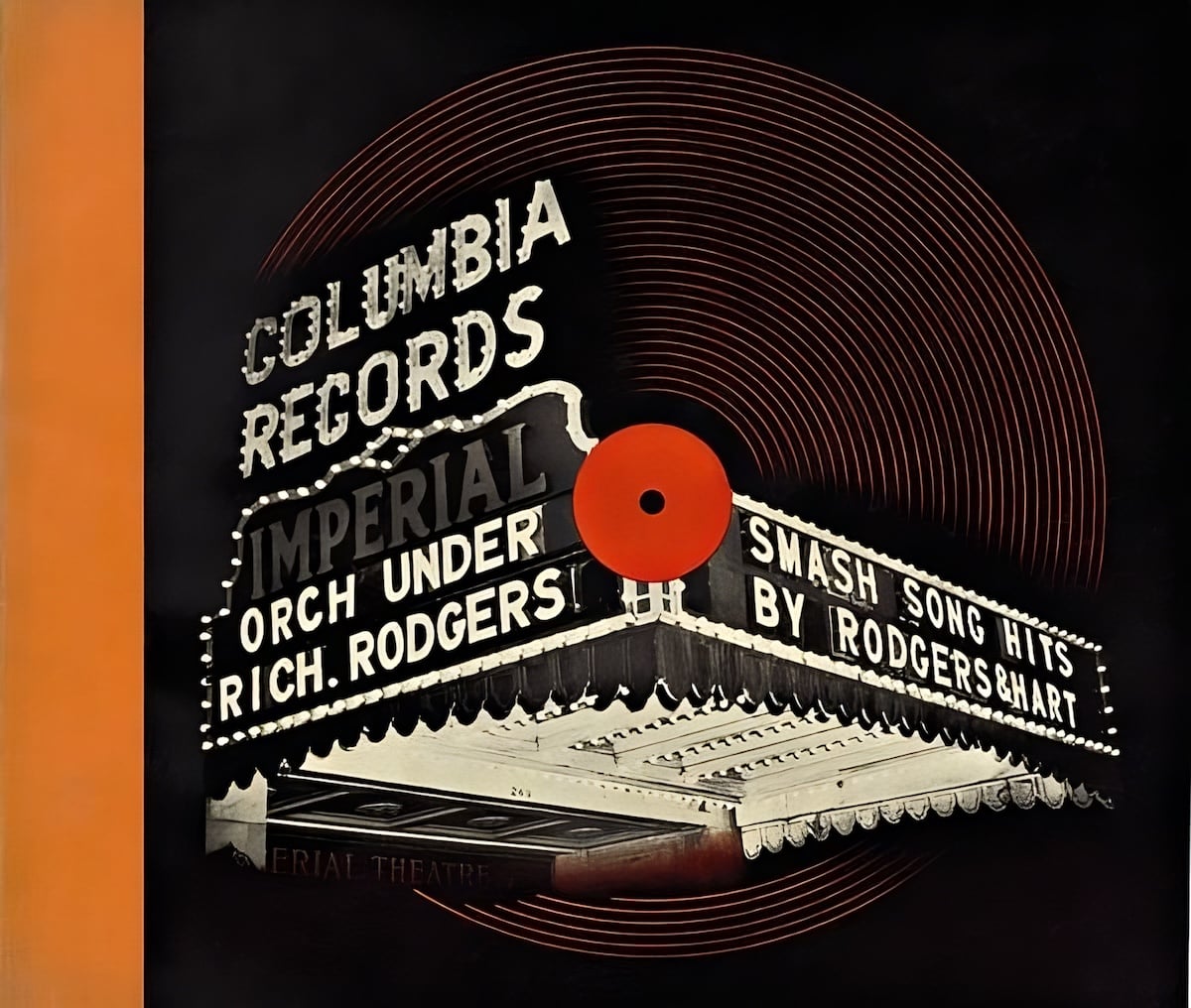 An album cover featuring a photo of a marquee superimposed with text